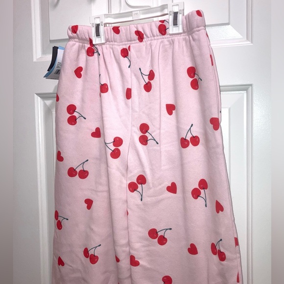 Grayson Threads Women's NWT Cherry Hearts Pattern Graphic Wide Leg Pants Size XS - Picture 6 of 7